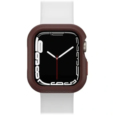 Abbildung von OtterBox All Day Bumper für Apple Watch Series 9/8/7 41mm, stoßfeste, sturzsichere, schlanke Schutzhülle Watch, schützt den Display und die Kanten, Braun/Rot