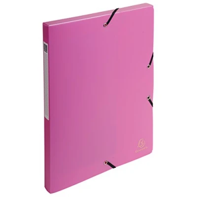 Abbildung von Exacompta 59604E Sammelbox OPAK 25mm mit Gummizug aus blickdichtem Kunststoff für DIN A4 Archivbox Heftbox Dokumentenbox Zeichenbox Sammelmappe rosa