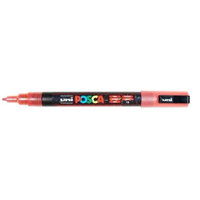 Abbildung von Uni Ball Fasermaler Posca PC 3M 0,9 1,3mm Glitter rot