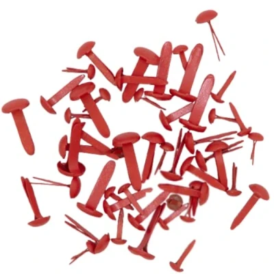 Abbildung von Craftelier Set mit 50 Brads oder Buchbindern in verschiedenen Größen Ideal zum Verschönern von Etiketten Dekorieren Scrapbooking Projekten Farbe Rot