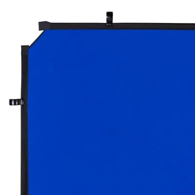 Abbildung von Manfrotto EzyFrame Fotografie/Video Großformat Falthintergrund Cover 2 x 2,3 m Chromakey Blau // extrem portabel/Familienaufnahmen/Portraits/Animierte Action Posen/Mode/Werbung LL LB7949