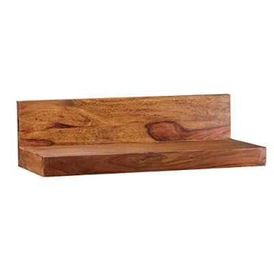 Abbildung von möbelando Wandregal Mumbai Massiv Holz Sheesham Holzregal 60 cm Landhaus Stil Hänge Regal Echt Wand Board Natur Produkt