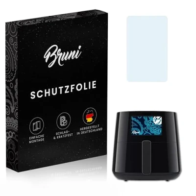 Abbildung von Bruni Schutzfolie kompatibel mit Philips Airfryer Essential XL Folie, glasklare Displayschutzfolie (2X)