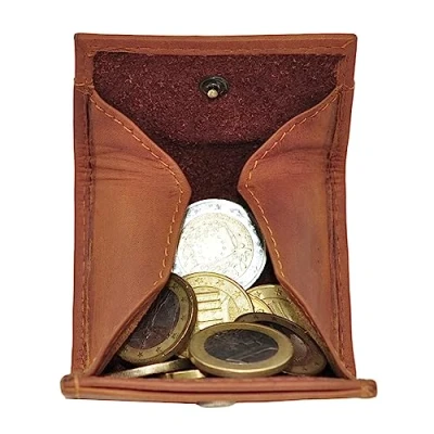 Abbildung von Benthill Mini Geldbörse Leder Münzbörse Slim Wallet Schlanke Minibörse Münzen Geldbörse, Münzfach