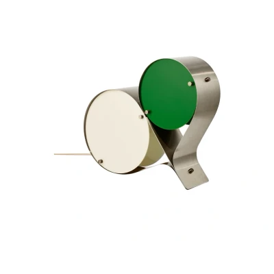 Abbildung von Gubi Tischleuchte Coppia, elfenbein/grün, Metall, Höhe 42 cm