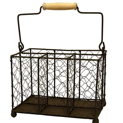 Abbildung von esschert design Besteckkasten, 2in1 Besteckkasten mit Servietten Halter &amp; Griff 21x 15 x 16 cm