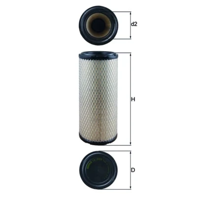 Abbildung von MAHLE ORIGINAL LX 2959 Luftfilter 312,0 127,5 Filtereinsatz