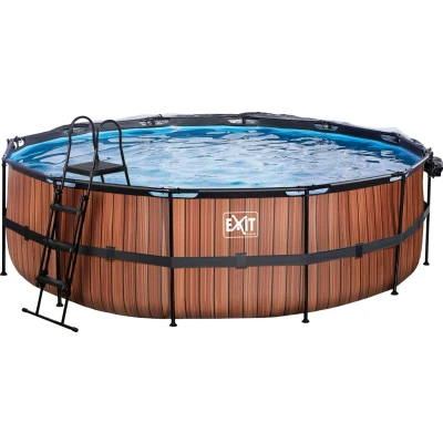 Abbildung von EXIT Pool mit Abdeckung, Wärmepumpe ø488cm Wood