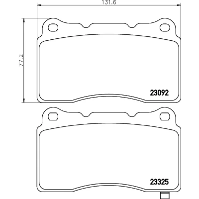 Abbildung von HELLA 8DB 355 006 601 Bremsbelagsatz mit akustischer Verschleißwarnung SUBARU: Impreza III Schrägheck, II Kombi, Limousine