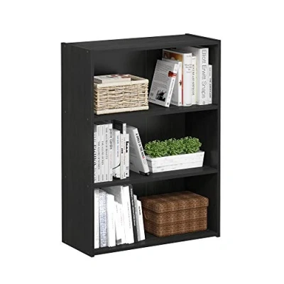 Abbildung von Furinno Pasir 3 Stufe offenes Regal, Bücherregale, Americano, 57.7 (Breite) x 80 (Höhe) 24.1 (Tiefe) cm