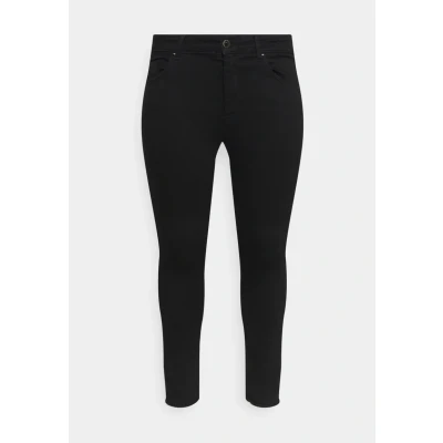 Abbildung von ONLY Carmakoma Carwilly LIFE RAW Jeans Skinny Fit, Damen, Größe: 42x32, Black