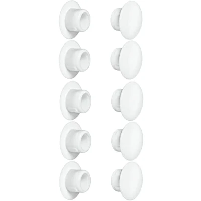Abbildung von cyclingcolors 10x Abdeckkappen Kunststoff Blindbohrung Stopfen Blindstopfen Abdeckung Möbel (Ø8mm/weiß RAL 9010)