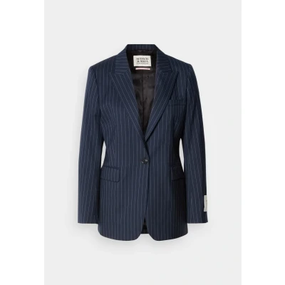 Abbildung von Scotch &amp; Soda Damen Core Sb Fitted Blazer Jacket, Night Blue Pinstripe 7439, S EU