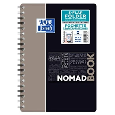 Abbildung von Oxford 400100862 Nomadbook Spiralblöcke Student 17,6 x 25 cm Hemd integrierte 160 Seiten liniert 7 mm Polypropylen Farben zufällig