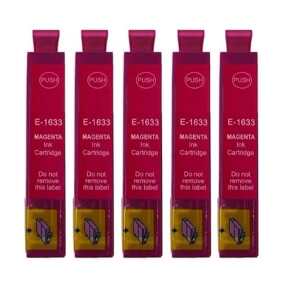 Abbildung von Inkpro 5 Druckerpatronen kompatibel mit Epson T1633, T16XL Magenta für Workforce WF 2010, 2110, 2510, 2520, 2530, 2540, 2630, 2650, 2660, 2750, 2760