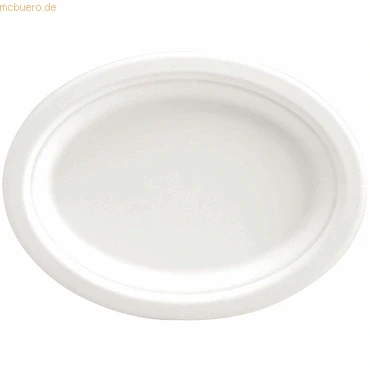 Abbildung von 10 x NatureStar Einweg Teller Zuckerrohrfaser oval 26,5x20cm VE=50 Stü