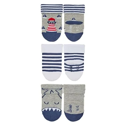 Abbildung von Sterntaler Baby Jungen Söckchen 3er Pack Leuchtturm Socken, hellgrau Mel, 14