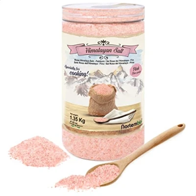 Abbildung von Nortembio Rosa Himalaya Salz 1,35 Kg. Feinkorn (1 2 mm). 100% Natürliches Salz. Reich an Mineralien. Gesundes Kochen. Unraffiniert. Ohne Konservierungsstoffe. Aus Punjab Pakistan.