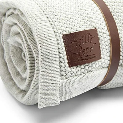 Abbildung von The Little Green Sheep Babydecke, aus Bio Stoff, Taubengrau