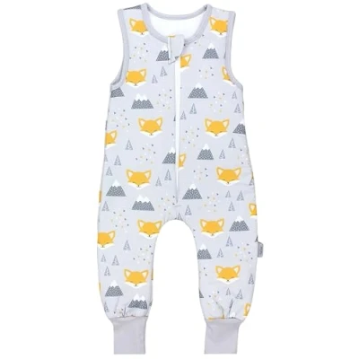 Abbildung von TupTam Baby Ganzjahresschlafsack mit Füßen 2,5 TOG OEKO TEX Unisex, Farbe: Gelber Fuchs im Winter, Größe: 92 98