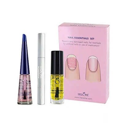 Abbildung von Herome 3 in 1 Maniküre Set mit Nagelhärter &amp; Nagelöl stärkende Nagelöl, Serum für die Nagelhaut und verstärkt beschädigten Nägel (Nail Essentials Rosa) Full Size