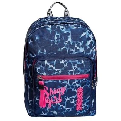 Abbildung von RUCKSACK EXTRA FIT SEVEN HEARTS Backpack für Schule, Uni &amp; Freizeit, Geräumige Schultasche Teenager, Mädchen und Jungen, blau, italienisches Design