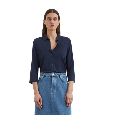 Abbildung von Marc O&#039;Polo Blouse Classic FIT Hemdbluse, Damen, Größe: Medium, Cloudless night