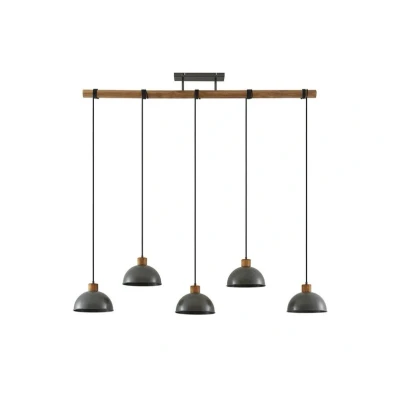 Abbildung von Lindby Hängelampe Durbis, 149 cm, 5 flammig, grau, Holz, E27