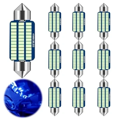 Abbildung von Innenraumbeleuchtung Auto Led, Led Innenbeleuchtung 41MM, Streifen,Plug and Play 12v Auto,Auto Beleuchtung Innenraum, Licht Innenraum(Eisblau)