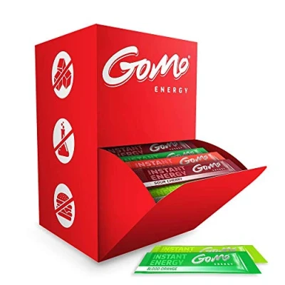 Abbildung von GoMo ENERGY® Sortenmix fruchtige Energie│ Getränkepulver Zuckerfrei│ Koffein + Vitamine Mineralien Pflanzenextrakte │ Stevia gessüsst für 250ml Getränk Mixed FRUITY BOOST 100 Einzelportionen