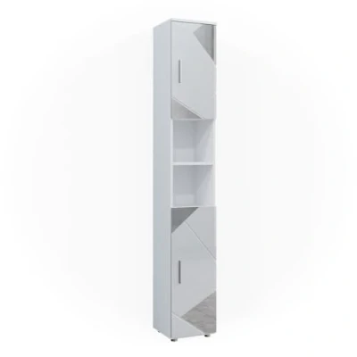 Abbildung von Vicco Hochschrank Irma, Weiß Hochglanz mit Einsätzen, 30 x 192 cm Dekospiegeln