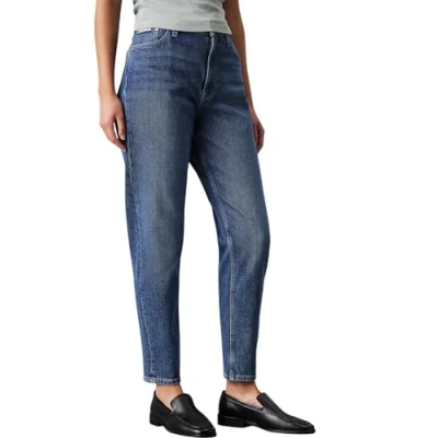 Abbildung von Calvin Klein Jeans MOM JEAN Tapered Fit, Damen, Größe: 30x28, Denim dark