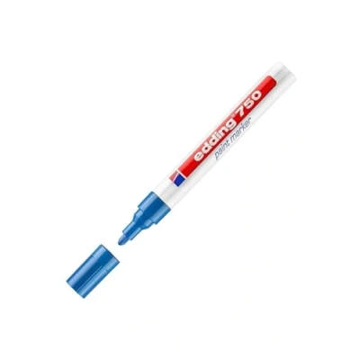 Abbildung von edding 750 Lackmarker blau 10 Stifte Rundspitze 2 4 mm Lackstift zur Markierung und Beschriftung von Metall, Glas, Stein oder Kunststoff hitzebeständig, permanent, wischfest