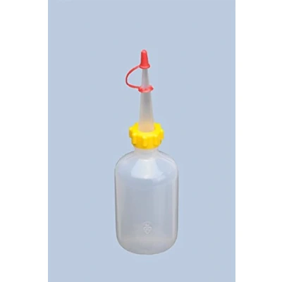 Abbildung von hünersdorff Quetschflasche 50ml, LD PE, lebensmittelgeeignet, für besonders feine Dosierung, mit stabiler Überwurfmutter und Tropfverschluss, Küche, Labor oder Hobby