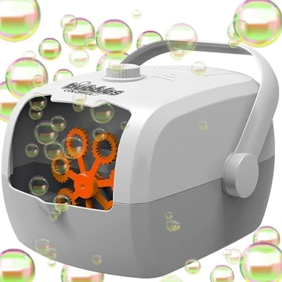 Abbildung von Retoo Seifenblasenmaschine Automatischer Blasenmacher mit Flüssigkeit, Tragbare, Seifenblasen, Blasenmaschine, Blasengebläse, Elektrisches Blasenspielzeug für Kinder, Hochzeit, Geburtstag, Festival