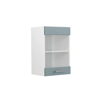 Abbildung von Vicco Glashängeschrank R Line, Blau Grau/Weiß, 40 cm