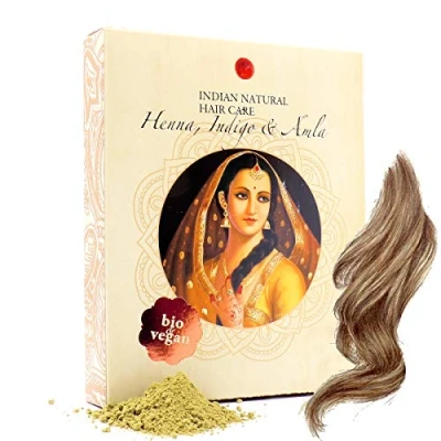 Abbildung von Henna, Indigo &amp; Amla Powder Light Brown Hair Dye Fresh Pure Organic 200g Indian Natural Care