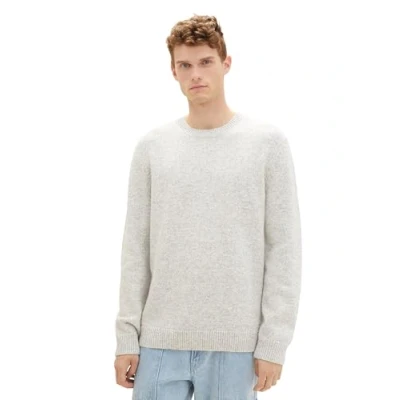 Abbildung von TOM TAILOR Herren Crewneck Strickpullover, grey melange white twotone, XXXL