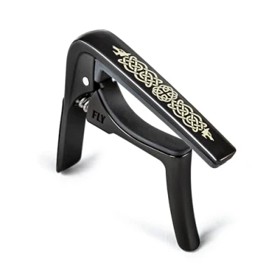 Abbildung von Trigger® Fly™ Kapodaster mit gebogenem keltischem Knoten schwarz