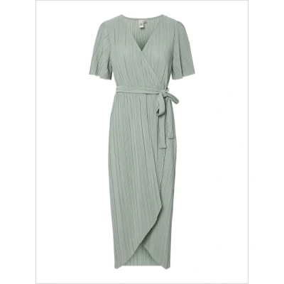 Abbildung von YAS Yasolinda MIDI WRAP Dress Maxikleid, Damen, Größe: 34, Chinois green