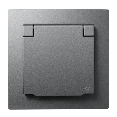 Abbildung von McPower Steckdose Schutzkontakt Flair, 250V /16A, UP, IP44, anthrazit