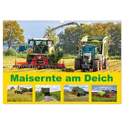 Abbildung von Maisernte am Deich (Wandkalender 2025 DIN A3 quer), CALVENDO Monatskalender