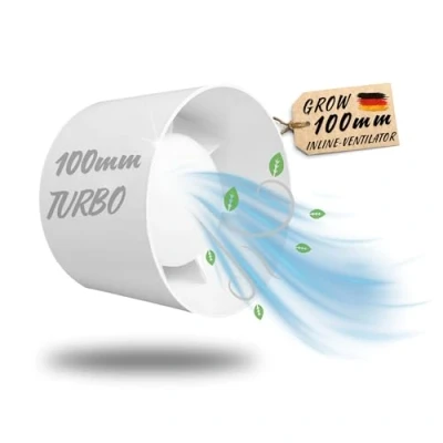 Abbildung von TronicXL Turboventilator 100mm Abluft Zuluft Grow Lüfter Inline Ventilator Rohrlüfter Grower, für Growbox Growzelt Growschrank Zubehör Abluftventilator