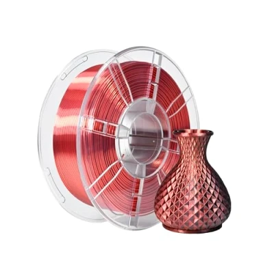 Abbildung von iBOSS PLA 3D Drucker Filament, Filament 1,75 mm zweifarbiges Seidenfilament, Co Extrusion glänzendes Druck 1 kg (2,2 lbs), zweifarbig Schwarz Rot