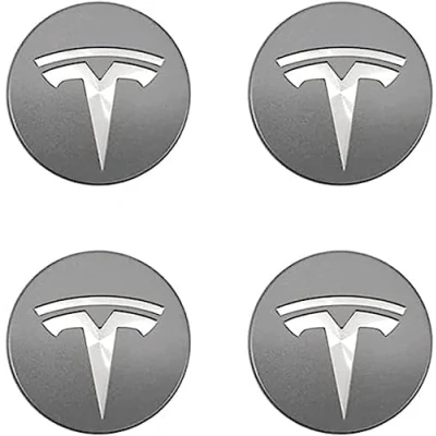 Abbildung von SANQIUTOU 4 Stück Nabendeckel Aufkleber für Tesla Model 3 X S 56MM,Nabenkappen Abzeichen Sticker Auto Radnabenkappen Felgen Dekorationsaufkleber,D