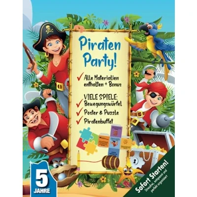 Abbildung von Piraten Schatzsuche Kindergeburtstag ab 5 Jahren: Abenteuer, Spaß, Piratenschatz! Auf geht‘s in eine abwechslungsreiche, kreative mit Kaptain Parrot. (Bravo Schatzsuche)