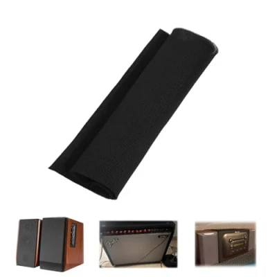 Abbildung von Queen.Y Lautsprecher Grill Stoff Stereo Mesh 1. 4M X 0. 5M Staubdichte Schutzhülle Abdeckung Audio Schwarz
