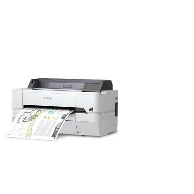 Abbildung von Epson SureColor SC T3405N Tinten Großformatdrucker für CAD/GIS/POS (Drucke bis DIN A1+, Rollendrucke 24 Zoll (61 cm/A1+), WiFi, Ethernet) weiß