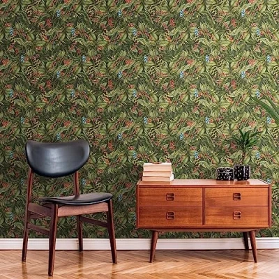 Abbildung von living walls Vliestapete &quot;Drawn Into Nature Dschungel Tapete Mustertapete Floral Dschungeloptik&quot;, matt, für Schlafzimmer Küche Wohnzimmer Flur