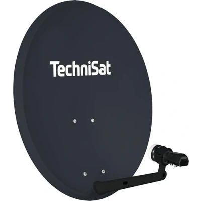 Abbildung von TechniSat TECHNITENNE 70 Satelliten Schüssel für 4 Teilnehmer (70 cm digital Sat Anlage, Komplettset aus Antenne mit Masthalterung und Quattro Switch LNB), anthrazit